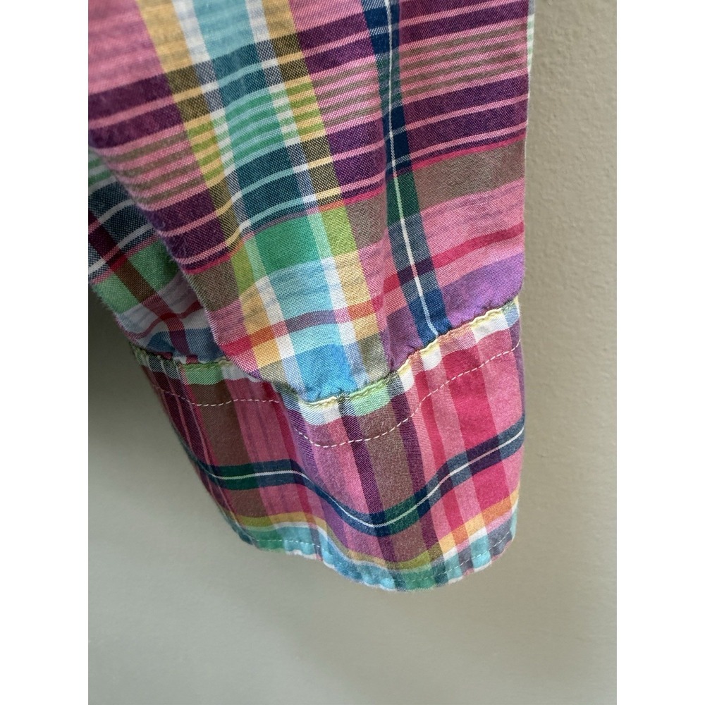 Ralph Lauren Boys Dress Shirt LS Plaid Grn/Pink XL - Picture 4 of 5